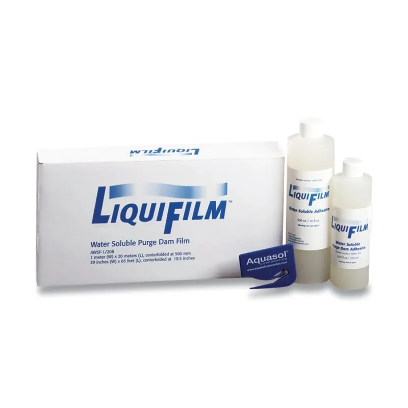 Liquifilm Water Soluble Purge Film and Adhesive, 39 in W x 65 ft L, Film Set