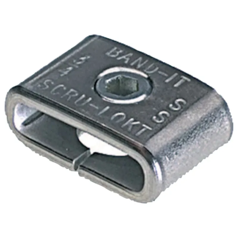 Scru-Lokt Buckles, 1/4 in, Stainless Steel 301, 50 per pack