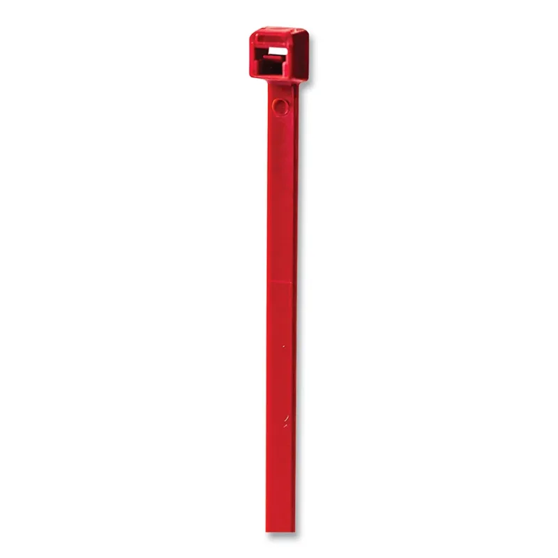 General Purpose Cable Ties, 50 lb Tensile Strength, 14.6 in L, Red, 100 EA/BG