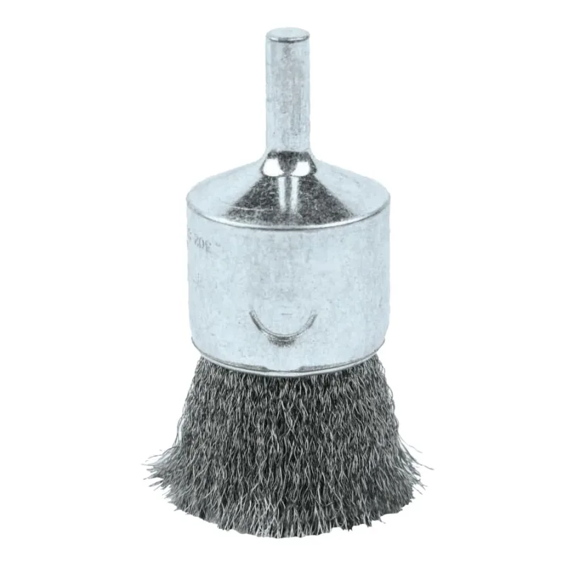 Crimped Wire End Brush, Carbon Steel, 1 in x 0.01 in