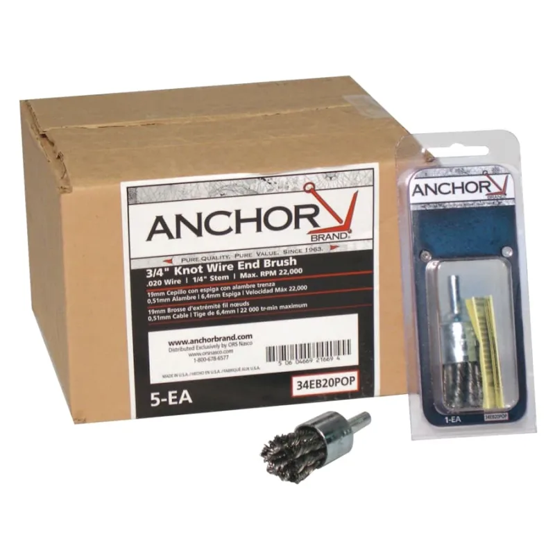 Knot Wire End Brush, Carbon Steel, 3/4 in x 0.02 in POP