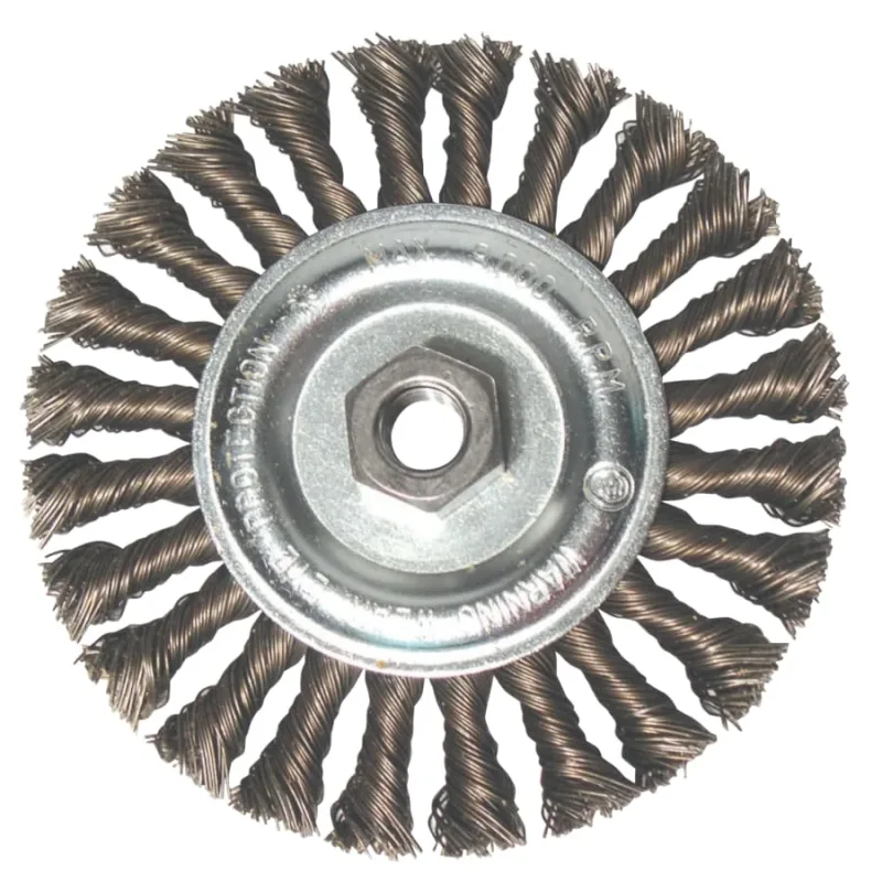 Standard Twist Knot Wheels, 6 in D, 1/2 in Face, 0.23 Stainless Steel Wire