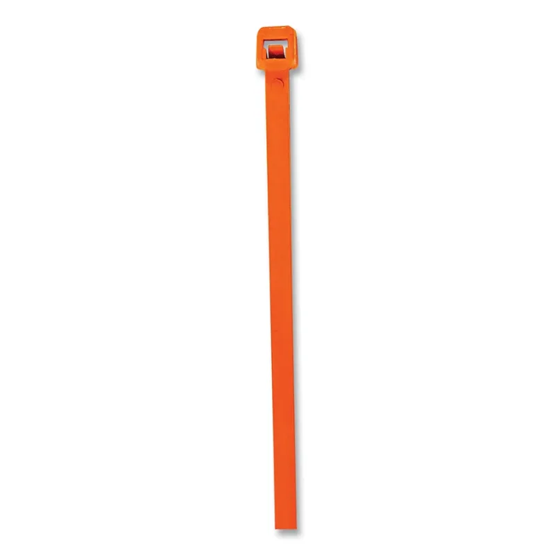 General Purpose Cable Ties, 50 lb Tensile Strength, 7.6 in L, Orange, 100 EA/BG