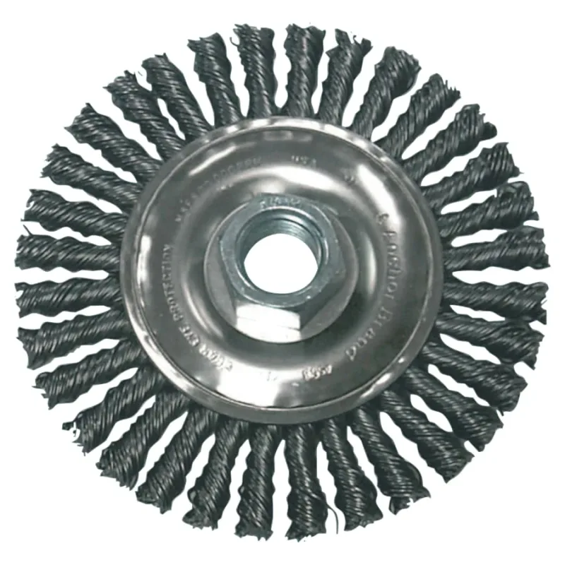 Stringer Bead Wheel Brushes, 7 in D x 3/6 in W, 0.02 in, Stainless Steel