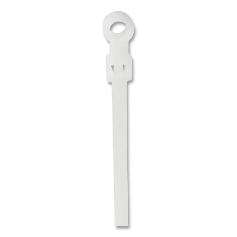 General Purpose Cable Ties, With Mounting Hole 50 lb Tensile Strength, 8.1 in L, Natural, 100 EA/BG