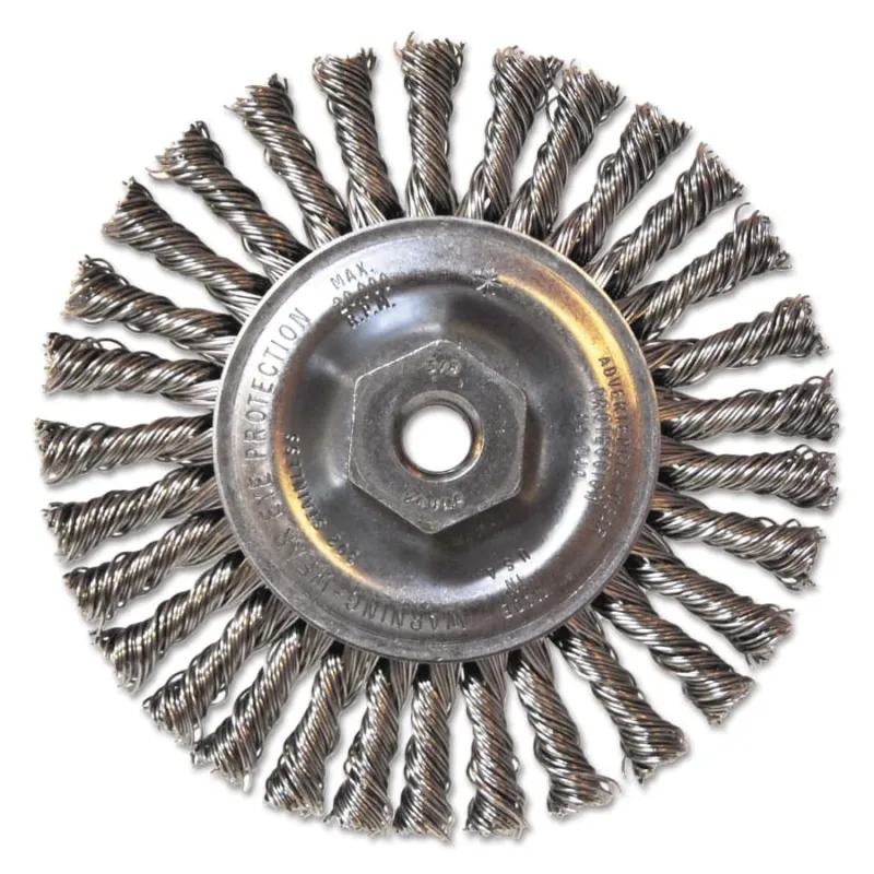 Stainless/Aluminum Cleaning Stringer Bead Wheel Brush, 4 x 3/16, 0.02, 3/8 - 24