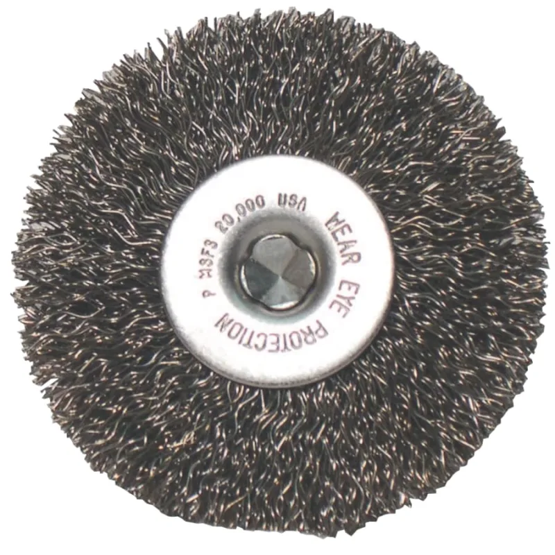 Anchor 3 in Crimped Wheel, .014 Steel Fill, 1/4 in Stem