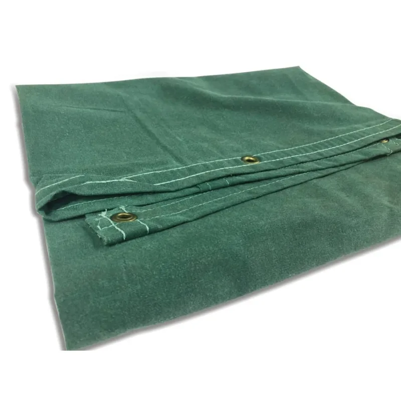 Protective Tarp, 12 ft W x 18 ft L, Mildew/Water Resistant, Canvas, Green