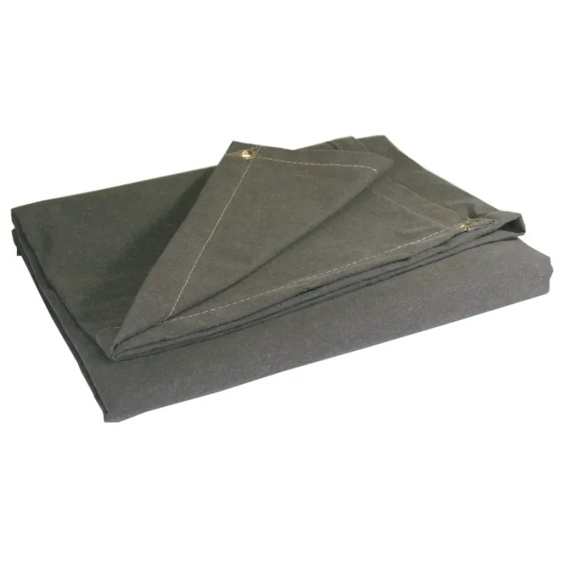 Protective Tarp, 10 ft W x 12 ft L, Mildew/Water Resistant, Canvas, Green