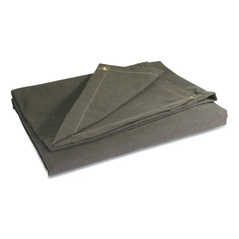 Protective Tarp, 12 ft W x 16 ft L, Flame Retardant, Canvas, Olive Drab