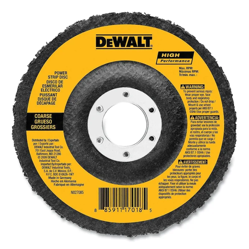 Power Strip Wheel Flap Disc, 4-1/2 in dia, 100 Grit, 7/8 in Arbor dia, 13300 RPM, Aluminum Oxide