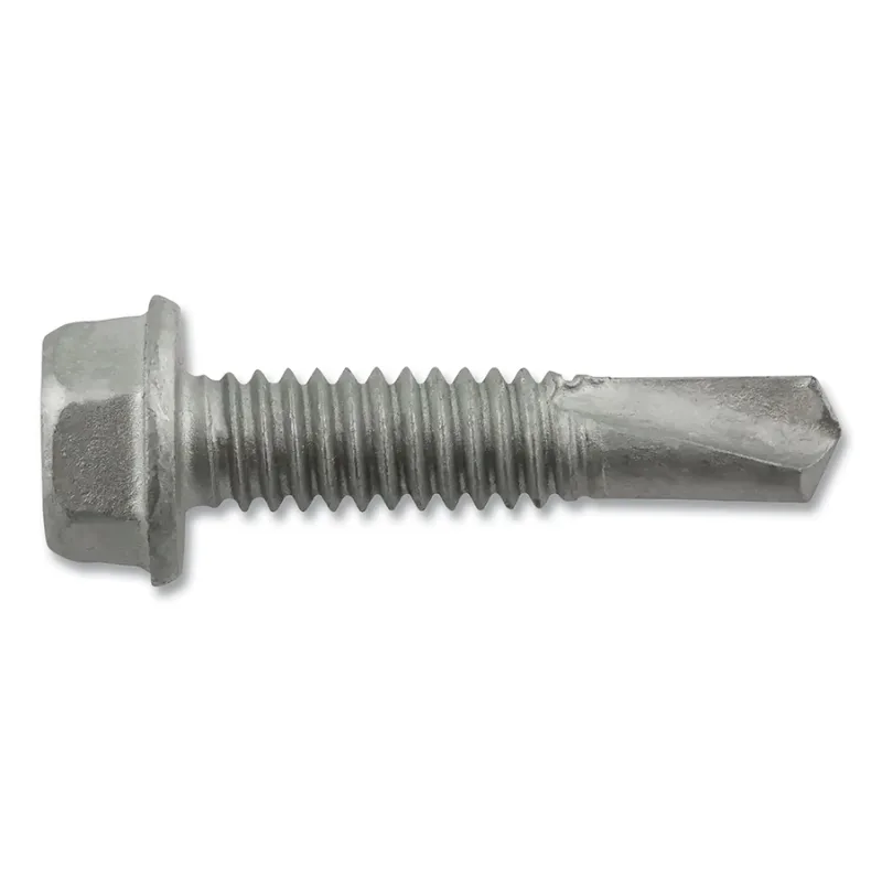 Dril-Flex® Self-Drilling Structural Screws, Hex Washer Head, 1/4 in-20 TPI, 1-1/8 in L, #4 Point Type, Stalgard SUB Finish