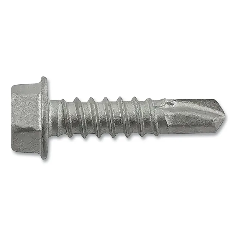 Dril-Flex® Self-Drilling Structural Screws, Hex Washer Head, 1/4 in-20 TPI, 1-1/2 in L, #4 Point Type, Stalgard SUB Finish