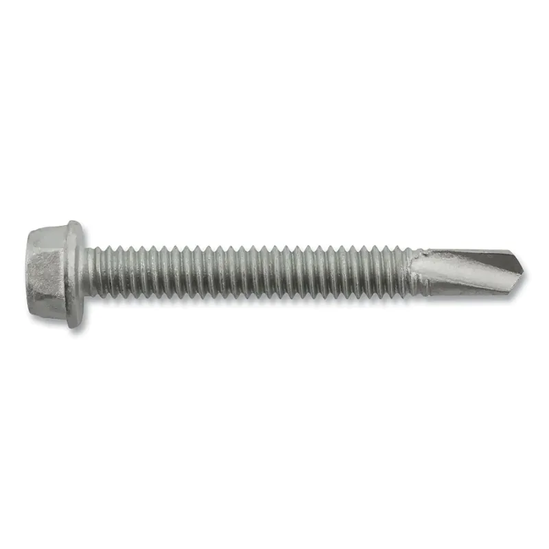Dril-Flex® Self-Drilling Structural Screws, Hex Washer Head, 1/4 in-20 TPI, 2 in L, #4 Point Type, Stalgard SUB Finish