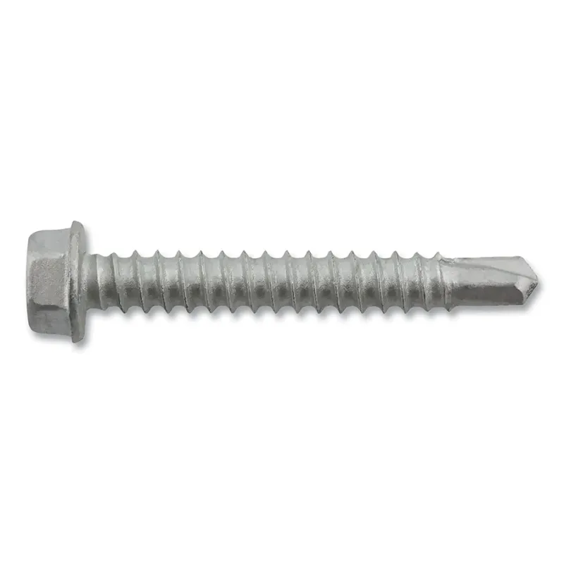Dril-Flex® Self-Drilling Structural Screws, Hex Washer Head, 1/4 in-20 TPI, 1-3/4 in L, #5 Point Type, Stalgard SUB Finish