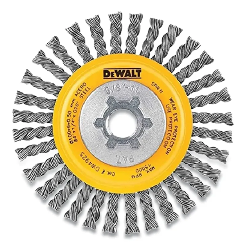 Small Wire Wheel Brush, Carbon Crimped, 3 in dia, 1/4 in Arbor, 20000 RPM