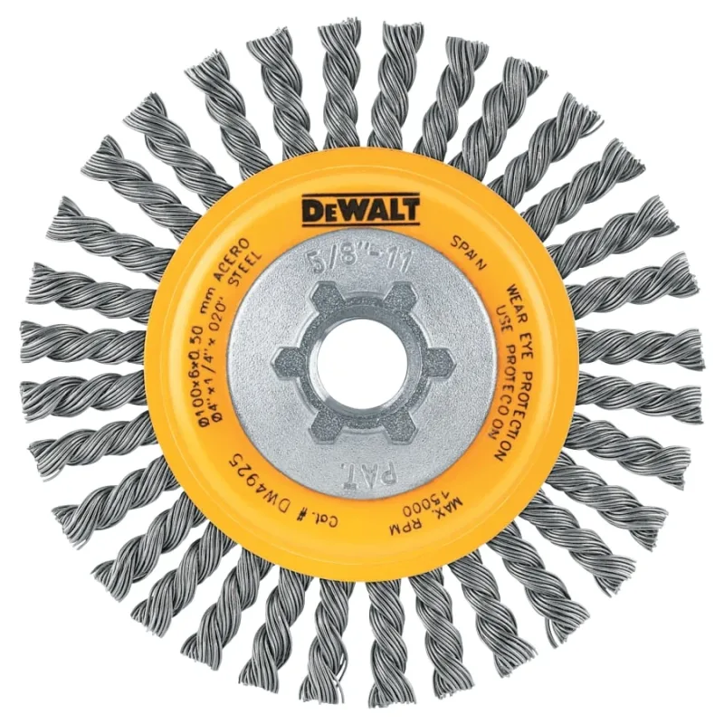 Stringer Wire Wheel, 4 in dia, 1/2 in Face dia, 0.020 in Carbon Steel Wire, 20000 RPM