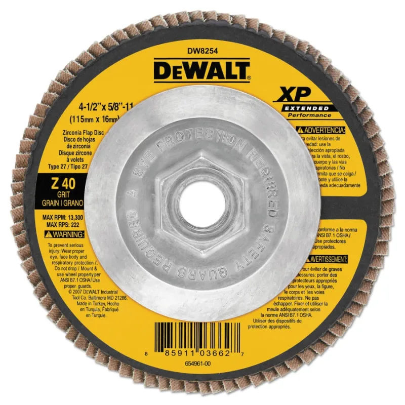 XP™ Extended Performance Flap Disc, 4-1/2 in dia, 40 Grit, 5/8 in-11 Arbor, 13300 RPM, T27