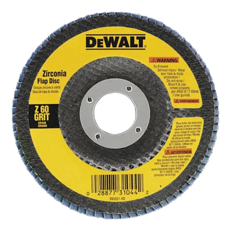 Type 27 Flap Disc, High Performance, 4 in dia, 60 Grit, 5/8 in Arbor, Zirconia Alumina, 15200 RPM