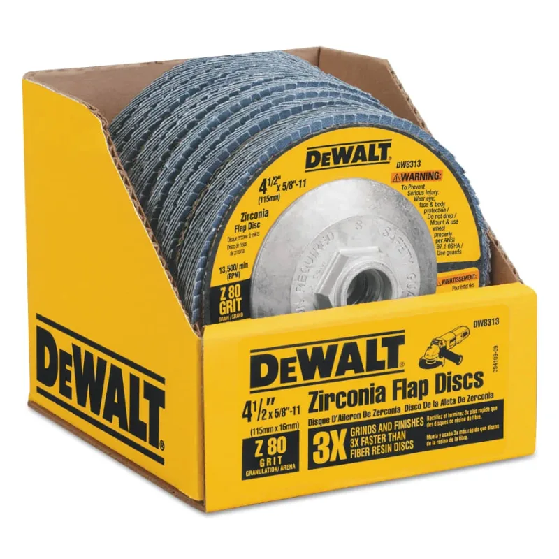 Type 29 Flap Disc, 4-1/2 in dia, 80 Grit, 5/8 in-11 TPI, Zirconia, 13300 RPM (115-DW8313) - additional view 1