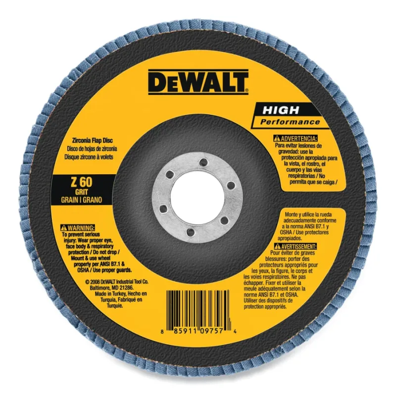 Type 27 Flap Disc, High Performance, 4-1/2 in dia, 80 Grit, 7/ 8 in Arbor, Zirconia Alumina, 13300 RPM