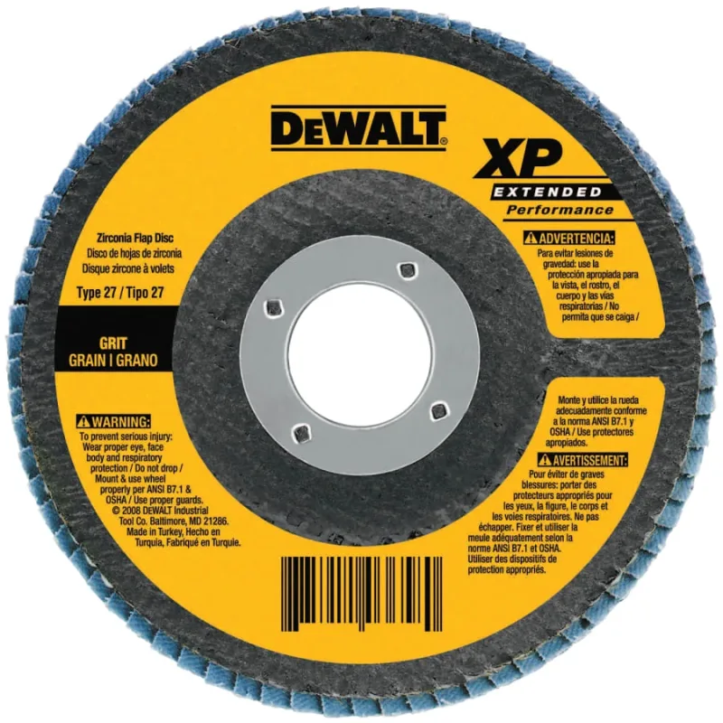 Type 27 Flap Disc, High Performance, 4-1/2 in dia, 80 Grit, 5/8 in-11 TPI, Zirconia Alumina, 13300 RPM