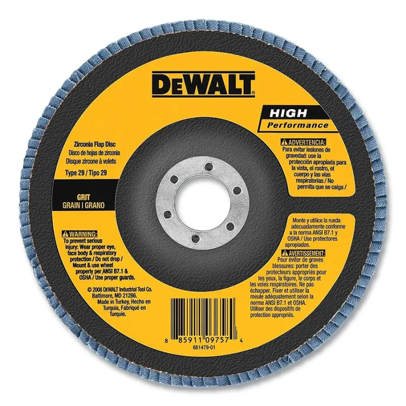 Type 29 Flap Disc, 6 in dia, 60 Grit, 5/8 in-11 TPI, Zirconia Alumina, 10100 RPM