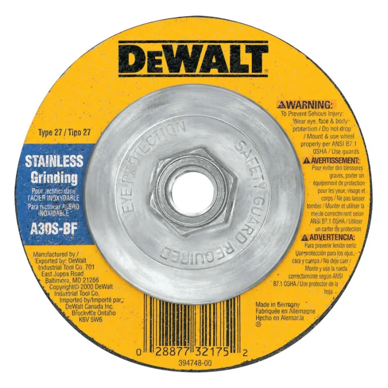 4-1/2"X1/4"X5/8"-11 STAINLESS STEEL GRINDING WHE