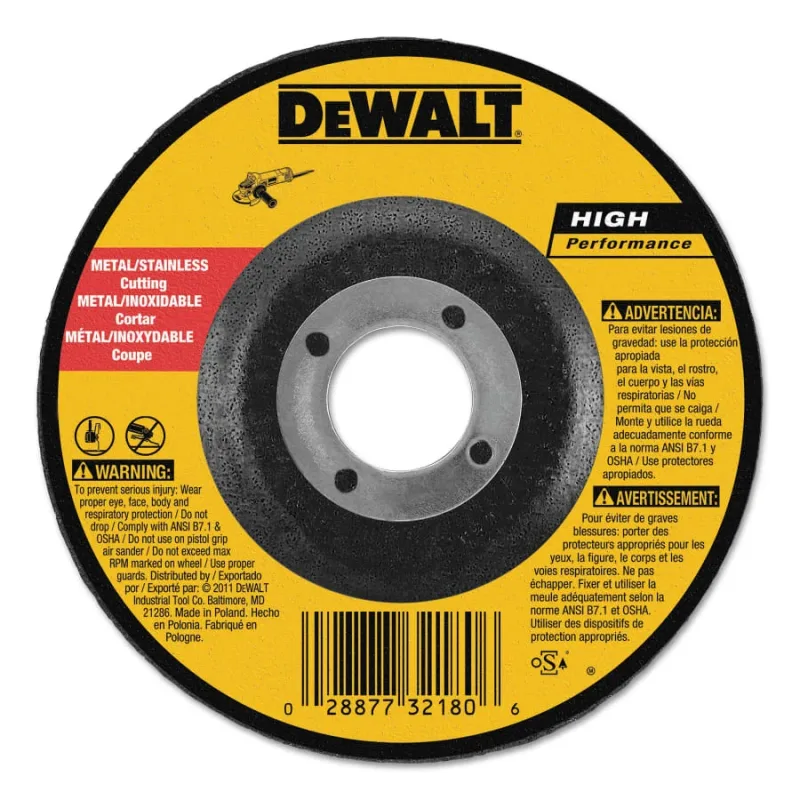 High Performance™ Cutting Wheel, Type 27, 4 in dia x 0.045 in Thick x 5/8 in Arbor, 60 Grit, Aluminum Oxide