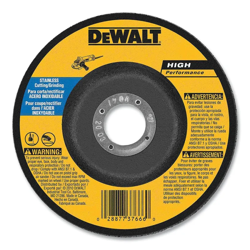 Type 27 Grinding Wheel, 6 in dia, 7/8 in Arbor, 10100 RPM, 30 Grit, 1/8 in Thick