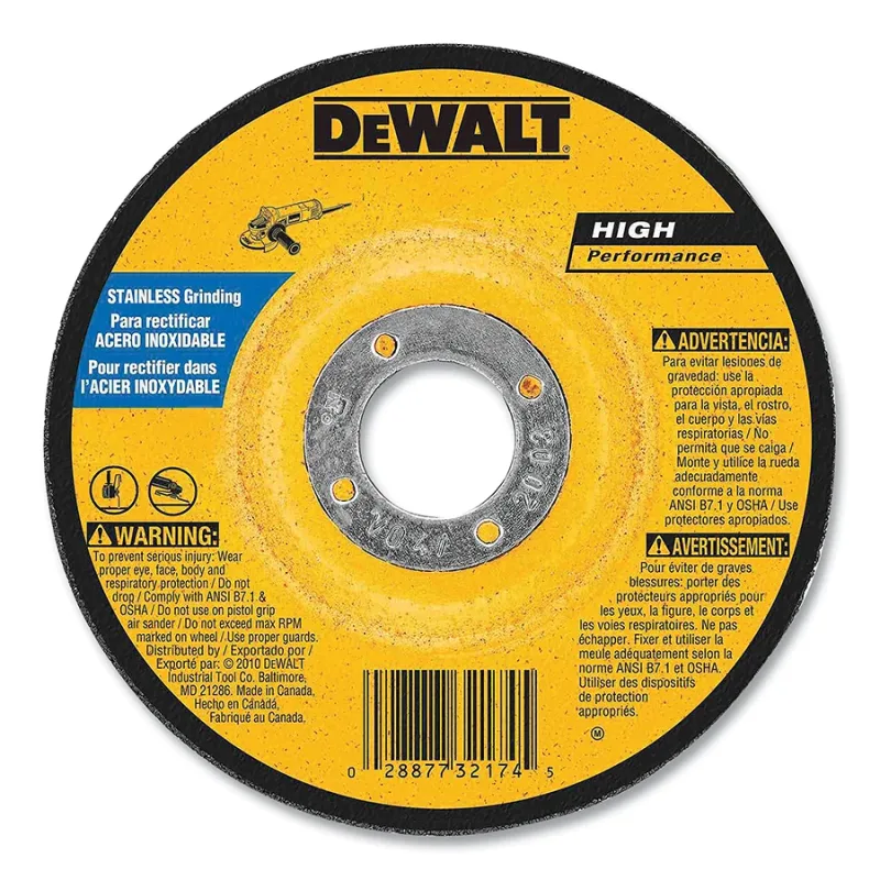 Type 27 Grinding Wheel, 6 in dia, 7/8 in Arbor, 10100 RPM, 30 Grit, 1/4 in Thick