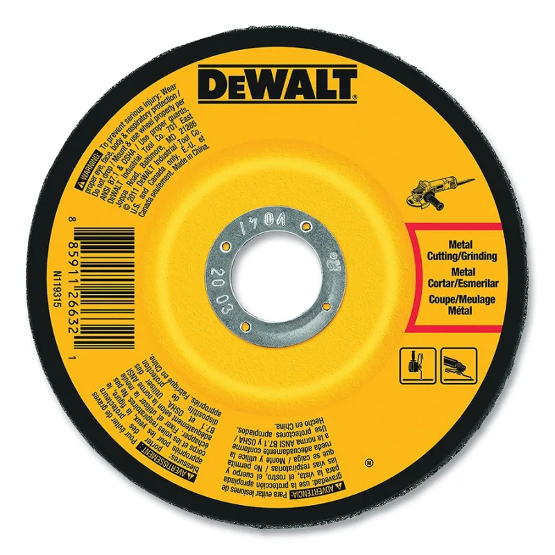Type 27 Grinding Wheel, 4 in dia, 5/8 in, 15200 RPM, 24 Grit, 1/4 in Thick