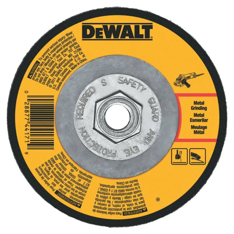 High-Performance Wheel, 4 1/2 in Dia, 1/8 in Thick, 24 Grit Alum. Oxide