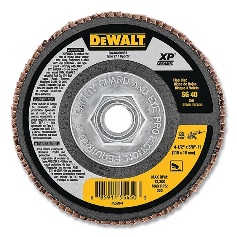 XP™ Ceramic Flap Disc, 4-1/2 in dia, 40 Grit, 5/8 in-11 Arbor, 13300 RPM, T27