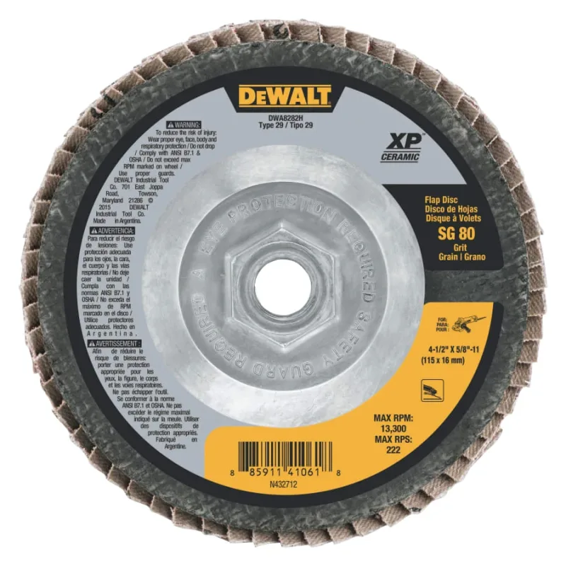 XP™ Ceramic Flap Disc, 4-1/2 in dia, 80 Grit, 5/8 in -11 Arbor, 13300 RPM, T29
