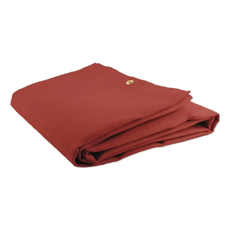 Silicone Coated Fiberglass Medium-Duty Welding Blanket, 6 ft W x 6 ft L, 32 oz, with Grommets, Red