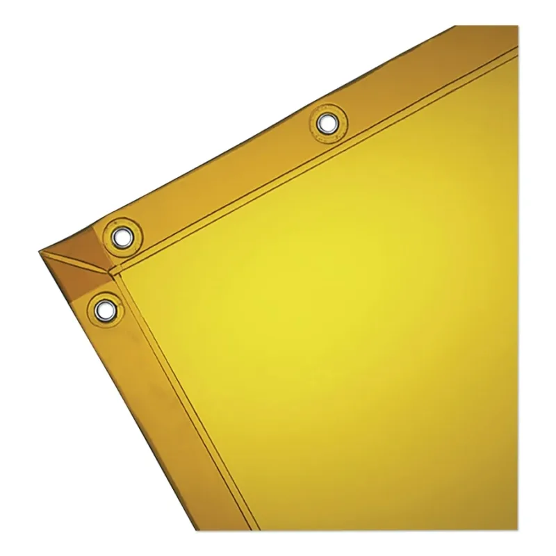 See-Thru Welding Curtain, 6 ft x 4 ft, Vinyl, Gold