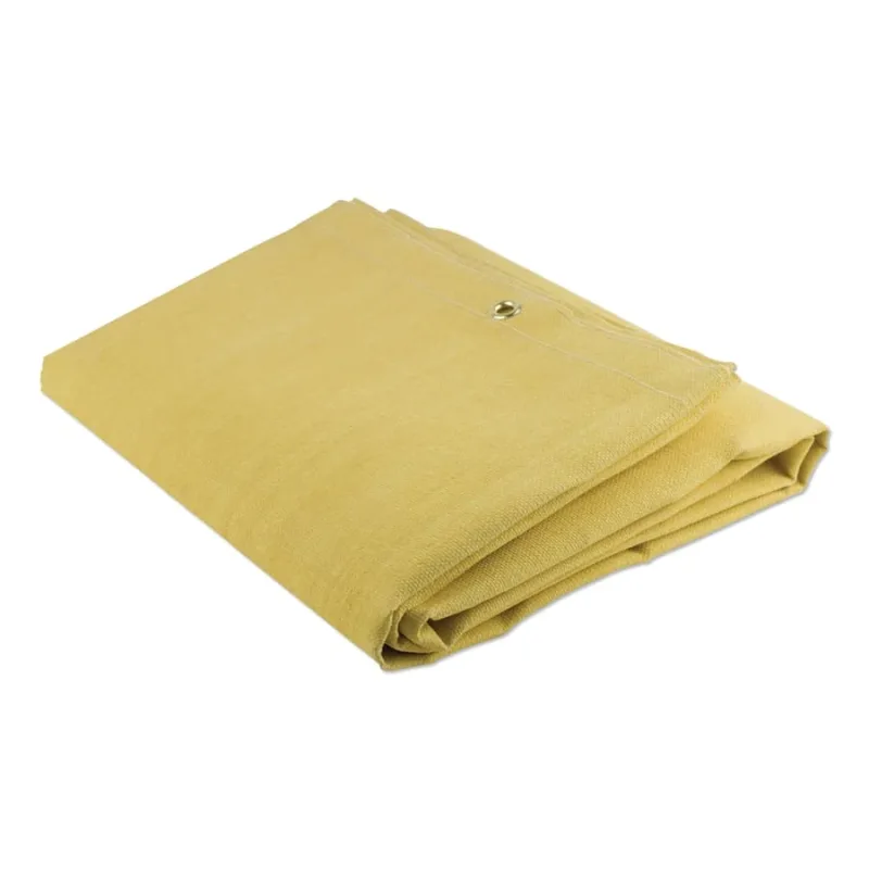 Acrylic Coated Fiberglass Light-Duty Welding Blanket, 8 ft W x 8 ft L, 23 oz, with Grommets, Yellow