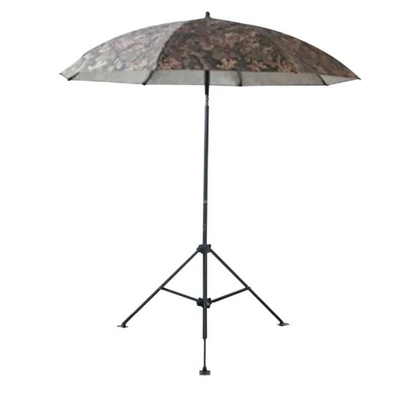 Heavy-Duty Construction Umbrella, 7 ft, Camo (Black/Brown/Olive), Acrylic Coated Canvas, Includes Extension Pole/Case