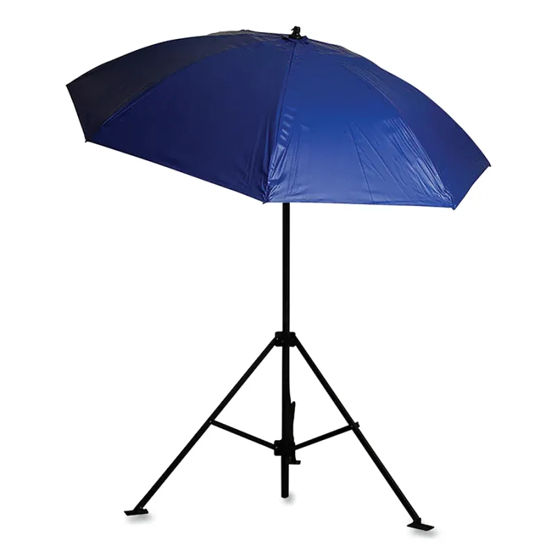 Heavy-Duty Construction Umbrella, 7 ft, Blue, Vinyl, Includes Extension Pole, Case Sold Separately