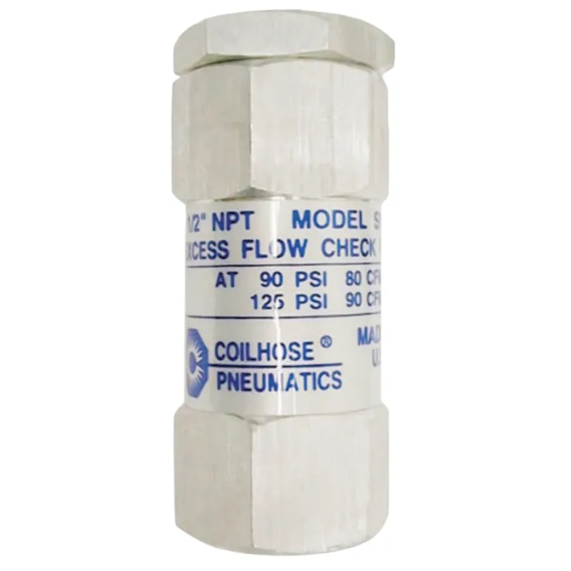 Safety Excess Flow Check Valve, 3/8 in, Aluminum, FPT x FPT
