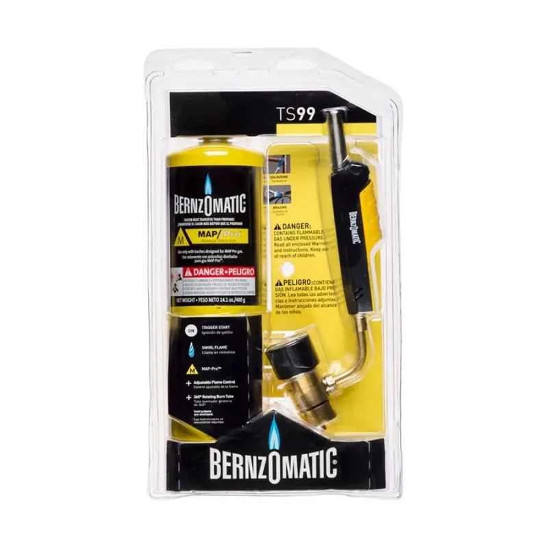 Trigger Start Swivel Head Torch, Brazing; Heat Treating; Large Diameter Soldering, Propane; Map-Pro