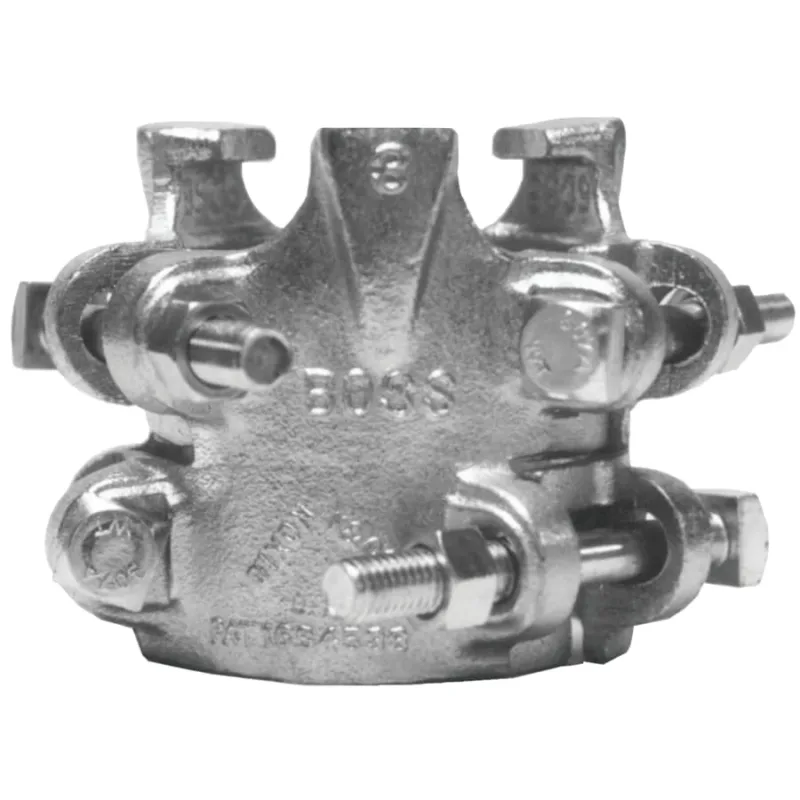 Boss Clamps, 4" Hose ID, 4 5/8"-5" Hose OD, Malleable Iron