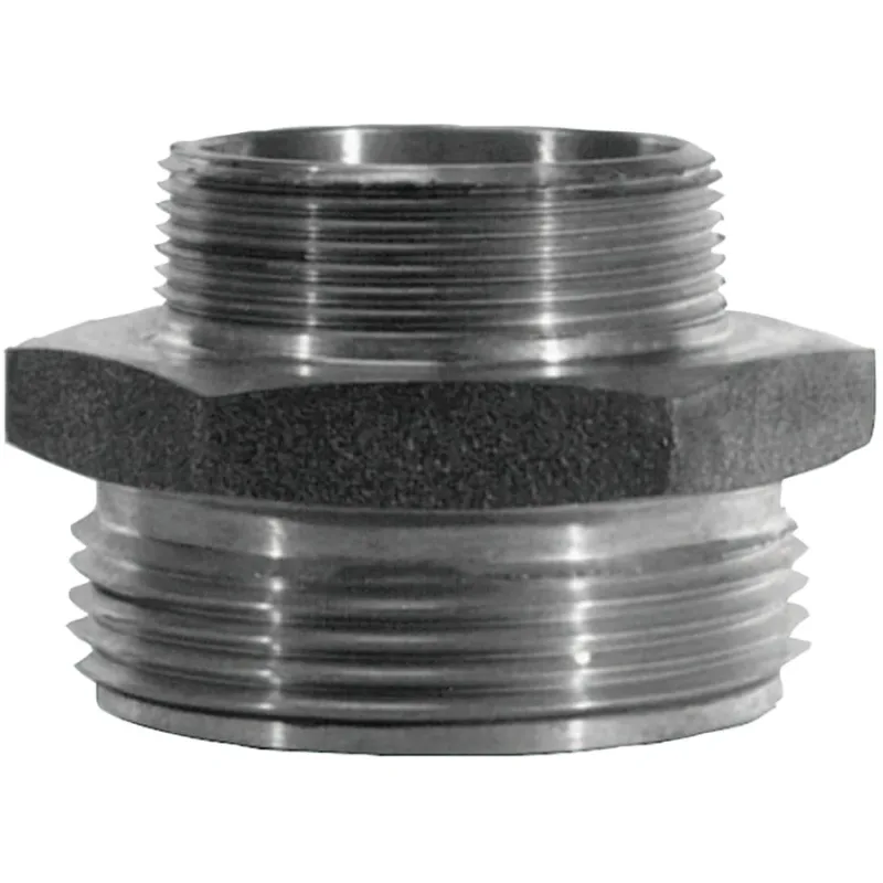 Double Male Hex Nipples, 2 in x 1 1/2 in
