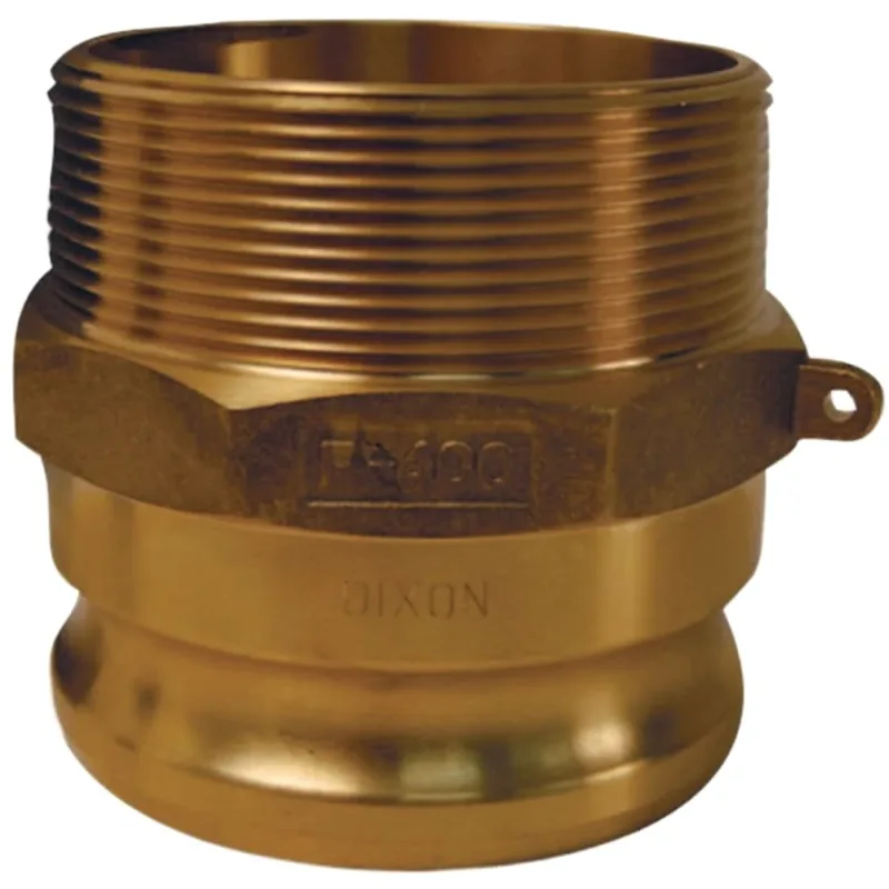 Global Type F Adapters, 4 in, Male/Male, Brass