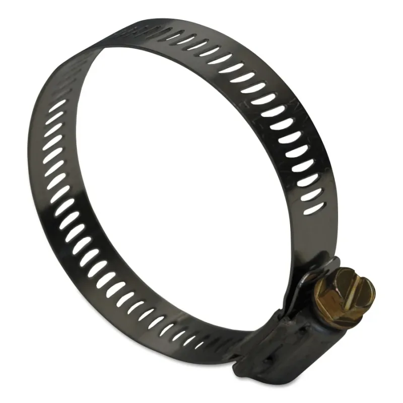 HS Series Worm Gear Clamp, 13/16 in to 1-1/2 in Hose OD, 1/2 in W, Stainless Steel, Chrome Zinc-Plated Steel