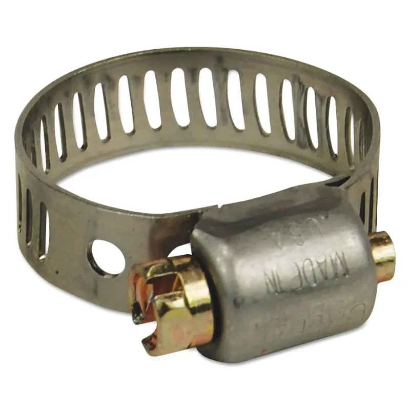 MH Series Miniature Worm Gear Clamp, 7/16 in to 25/32 in Hose, 5/8 in dia, 5/16 in W, SAE 300 Series Stainless Steel