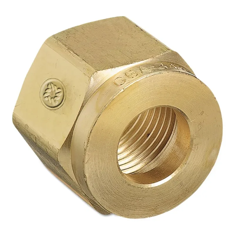 Regulator Inlet Nut, Air, Brass, CGA-346, 0.830 in to 14 NGO, RH Female