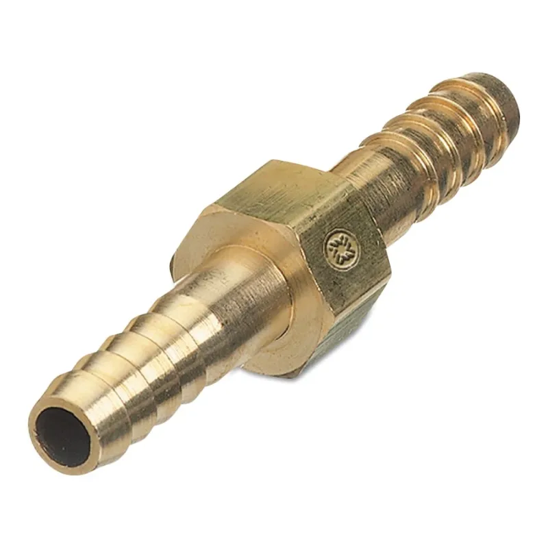 Brass Hose Splicers, 200 PSIG, Barb Hex, 3/8 in