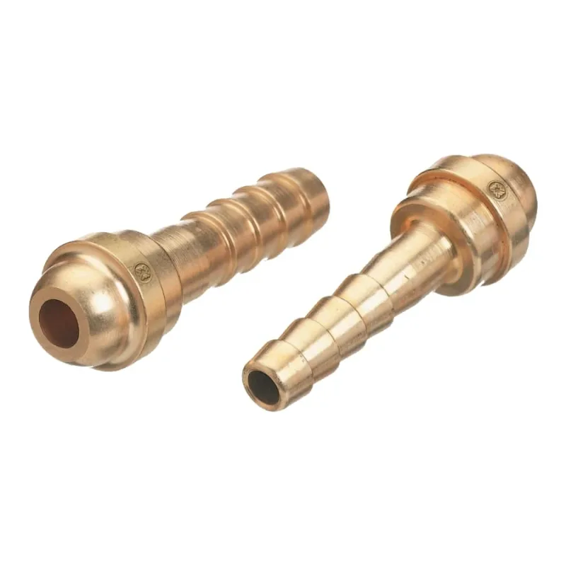 Barbed Hose Nipple, 200 psig, Brass, B-Size, 3/8 in I.D.